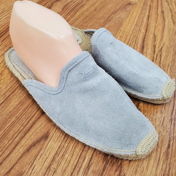 Soludos Blue/gray Suede Leather Slides Clogs espadrilles 7.5/38 - Picture 2 of 6